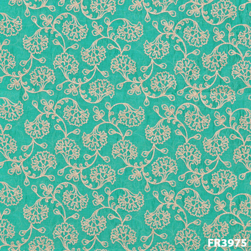 Embroidered Chanderi Fabric-FR3975
